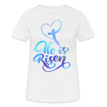 Ostern Jesus Christus Auferstehung Spruch - Frauen T-Shirt atmungsaktiv - Weiß - Vorne - AI Model Female 172 dark (172cm)
