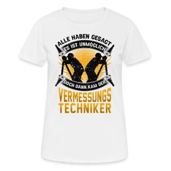 Vermessungstechniker unmöglich Vermesser - Frauen T-Shirt atmungsaktiv - Weiß - Vorne - AI Model Female 172 dark (172cm)