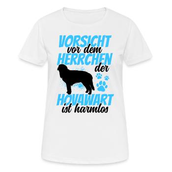 Vorsicht vor dem Hovawart derber Bauernhund - Frauen T-Shirt atmungsaktiv - Weiß - Vorne - AI Model Female 172 dark (172cm)