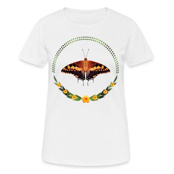 Fleurs de Joker tachetées de papillon - T-shirt respirant Femme - blanc - Devant - AI Model Female 172 dark (172cm)