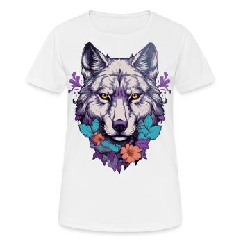 Loup #1 - T-shirt respirant Femme - blanc - Devant - AI Model Female 172 dark (172cm)