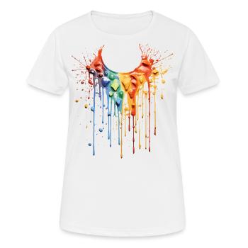 Collier de couleur arc-en-ciel - T-shirt respirant Femme - blanc - Devant - AI Model Female 172 dark (172cm)
