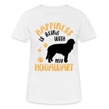 Hovawart macht glücklich Derber Bauernhund - Frauen T-Shirt atmungsaktiv - Weiß - Vorne - AI Model Female 172 dark (172cm)