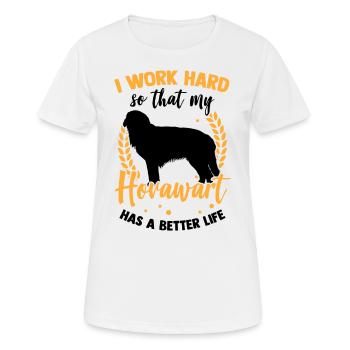Arbeite für Hovawart Derber Bauernhund - Frauen T-Shirt atmungsaktiv - Weiß - Vorne - AI Model Female 172 dark (172cm)