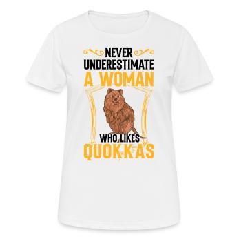 Femme avec Quokka Marsupial Australie - T-shirt respirant Femme - blanc - Devant - AI Model Female 172 dark (172cm)
