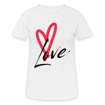 AMOUR - T-shirt respirant Femme - blanc - Devant - AI Model Female 172 dark (172cm)