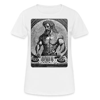Jeune, cool, branché : Zeus à la table de mixage sur T-shirt - T-shirt respirant Femme - blanc - Devant - AI Model Female 172 dark (172cm)