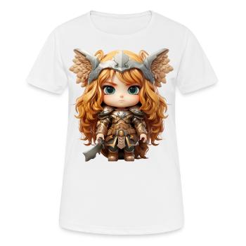 Anja die stolze Wikinger Kriegerin. - Frauen T-Shirt atmungsaktiv - Weiß - Vorne - AI Model Female 172 dark (172cm)