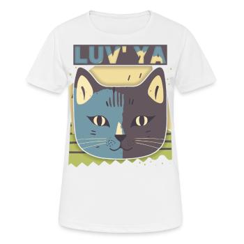 Valentine's Day Cat, Cat Head, Declaration of Love - Women's Breathable T-Shirt - white - Front - AI Model Female 172 dark (172cm)