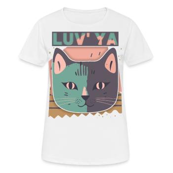 Cat Head, Valentine's Day Cat, Declaration of Love - Women's Breathable T-Shirt - white - Front - AI Model Female 172 dark (172cm)