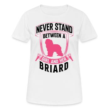 Girl and her Briard Berger de Brie - Women's Breathable T-Shirt - white - Front - AI Model Female 172 dark (172cm)