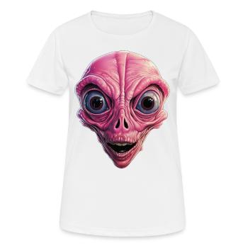 Shocked alien, shock, alien face, curiosity - Women's Breathable T-Shirt - white - Front - AI Model Female 172 dark (172cm)