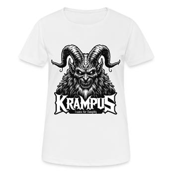 Krampus - Je suis venu pour coquin - Style Heavy Metal - T-shirt respirant Femme - blanc - Devant - AI Model Female 172 dark (172cm)