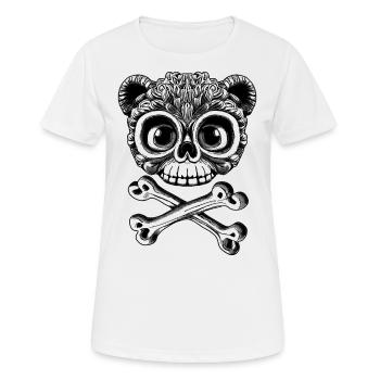 Révolte en peluche : ours en peluche dans une jolie tenue de crâne - T-shirt respirant Femme - blanc - Devant - AI Model Female 172 dark (172cm)