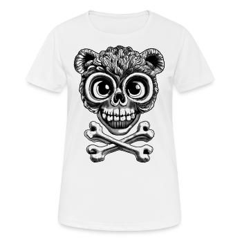 Punkiges Teddy-Totenkopf-Shirt: provokante Message - Frauen T-Shirt atmungsaktiv - Weiß - Vorne - AI Model Female 172 dark (172cm)