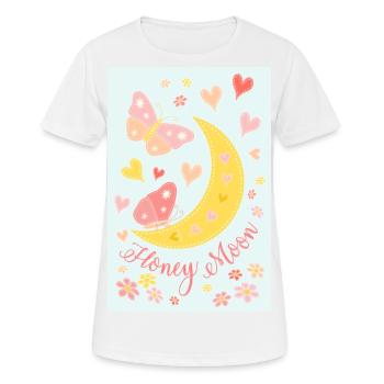 Lune de miel lune de miel fleurs papillons affiche bleu - T-shirt respirant Femme - blanc - Devant - AI Model Female 172 dark (172cm)