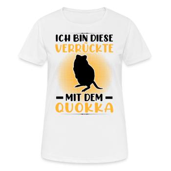 Verrückte mit Quokka Beuteltier Quokka - Frauen T-Shirt atmungsaktiv - Weiß - Vorne - AI Model Female 172 dark (172cm)