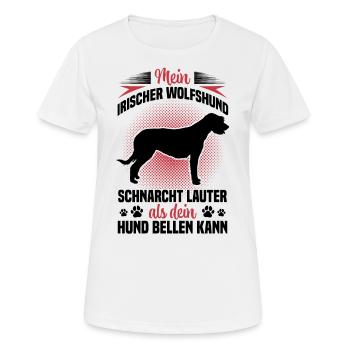 Irish Wolfhound ronfle lévrier bruyant - T-shirt respirant Femme - blanc - Devant - AI Model Female 172 dark (172cm)
