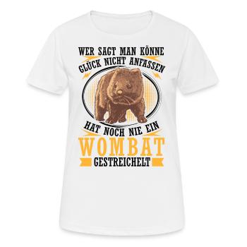 Wombat streicheln Australien Beuteltier - Frauen T-Shirt atmungsaktiv - Weiß - Vorne - AI Model Female 172 dark (172cm)