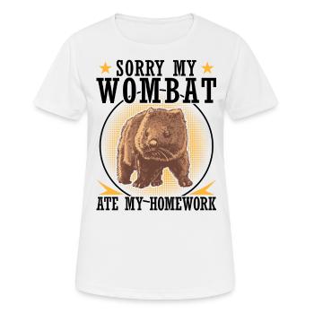 Wombat hat meine Hausaufgaben Beuteltier - Frauen T-Shirt atmungsaktiv - Weiß - Vorne - AI Model Female 172 dark (172cm)