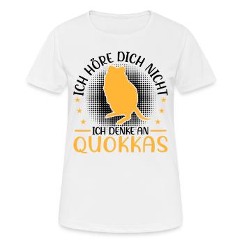 Ich denke an Quokka Beuteltier Quokka - Frauen T-Shirt atmungsaktiv - Weiß - Vorne - AI Model Female 172 dark (172cm)