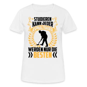Constructeurs d’asphalte Constructeurs de routes - T-shirt respirant Femme - blanc - Devant - AI Model Female 172 dark (172cm)