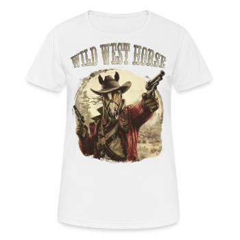 Wild West Horse. Western, Cowboy, Wildwestfan, - Frauen T-Shirt atmungsaktiv - Weiß - Vorne - AI Model Female 172 dark (172cm)