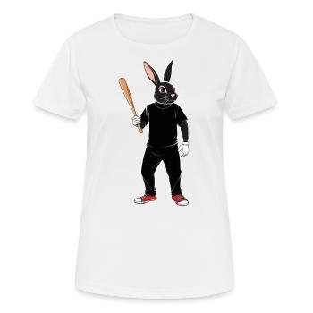 Baseballspieler Osterhase Ostern Baseball - Frauen T-Shirt atmungsaktiv - Weiß - Vorne - AI Model Female 172 dark (172cm)