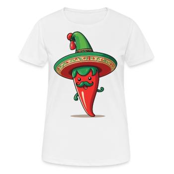 Aesthetic Chilischote Chili Streetwear Hot - Frauen T-Shirt atmungsaktiv - Weiß - Vorne - AI Model Female 172 dark (172cm)
