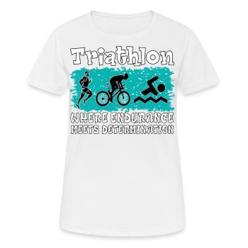 Triathlon. Perseverance, Determination, Sport, Nice - Women's Breathable T-Shirt - white - Front - AI Model Female 172 dark (172cm)