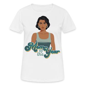 Mère de l’année Maman drôle Maman fière - T-shirt respirant Femme - blanc - Devant - AI Model Female 172 dark (172cm)