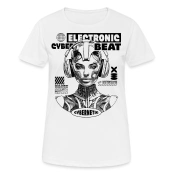 Futuristic electronic shirt for music fans - Women's Breathable T-Shirt - white - Front - AI Model Female 172 dark (172cm)
