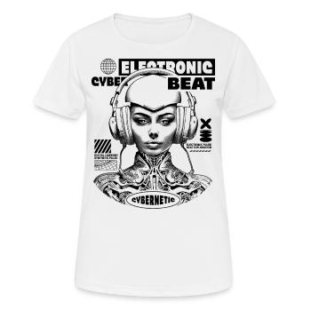 Electronic Music, Cyberpunk Urban Shirt - Women's Breathable T-Shirt - white - Front - AI Model Female 172 dark (172cm)