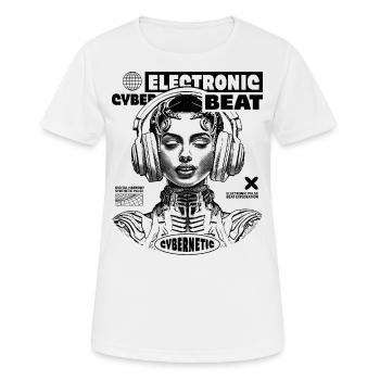 Hypnotic Techno T-Shirt: Space Princess Design - Women's Breathable T-Shirt - white - Front - AI Model Female 172 dark (172cm)