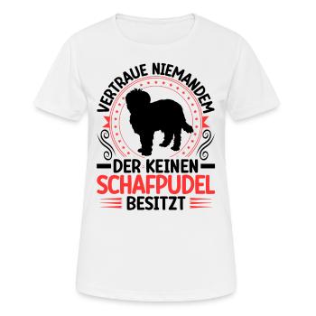Schafpudel Ich besitze einen Hütepudel - Frauen T-Shirt atmungsaktiv - Weiß - Vorne - AI Model Female 172 dark (172cm)