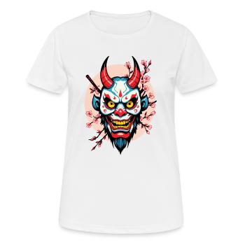 Oni Demon Mask Samurai Japanese Spirit - Women's Breathable T-Shirt - white - Front - AI Model Female 172 dark (172cm)