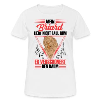 Briard embellit le secteur du Berger de Brie - T-shirt respirant Femme - blanc - Devant - AI Model Female 172 dark (172cm)