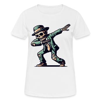 Dabbender Zombie Lustiges Dabbing Design - Frauen T-Shirt atmungsaktiv - Weiß - Vorne - AI Model Female 172 dark (172cm)