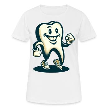 Unheimliche Verkleidung Halloween Zahn - Frauen T-Shirt atmungsaktiv - Weiß - Vorne - AI Model Female 172 dark (172cm)