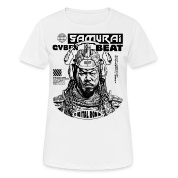 Samurai Techno T-Shirt for Anime Fans - Women's Breathable T-Shirt - white - Front - AI Model Female 172 dark (172cm)