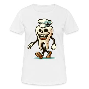 Halloween Hygiène Dentaire Drôle Dent Zombie - T-shirt respirant Femme - blanc - Devant - AI Model Female 172 dark (172cm)