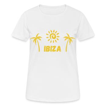 Ibiza Dreams: Sonne, Palmen, Freiheit - Frauen T-Shirt atmungsaktiv - Weiß - Vorne - AI Model Female 172 dark (172cm)