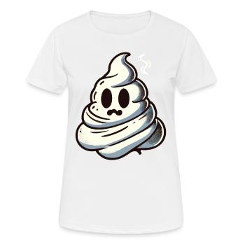 Drôle caca tas d’excréments fantôme humoristique - T-shirt respirant Femme - blanc - Devant - AI Model Female 172 dark (172cm)