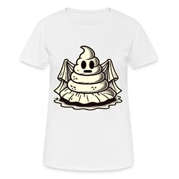 Drôle caca tas d’excréments fantôme humoristique - T-shirt respirant Femme - blanc - Devant - AI Model Female 172 dark (172cm)