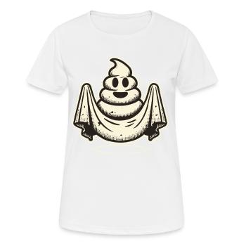 Drôle caca tas d’excréments fantôme humoristique - T-shirt respirant Femme - blanc - Devant - AI Model Female 172 dark (172cm)