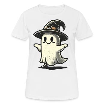 Lustiger Hexen Geist Gespenstische Party Spooky - Frauen T-Shirt atmungsaktiv - Weiß - Vorne - AI Model Female 172 dark (172cm)