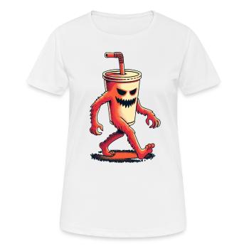Scary Monster Drinking Cup Drinks - Women's Breathable T-Shirt - white - Front - AI Model Female 172 dark (172cm)