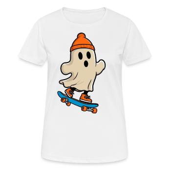 Skateboarding Gespenstische Party Skateboarder - Frauen T-Shirt atmungsaktiv - Weiß - Vorne - AI Model Female 172 dark (172cm)