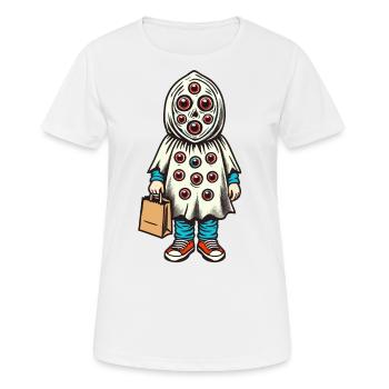 Gespenstische Party Lustiges Halloween Streetwear - Frauen T-Shirt atmungsaktiv - Weiß - Vorne - AI Model Female 172 dark (172cm)