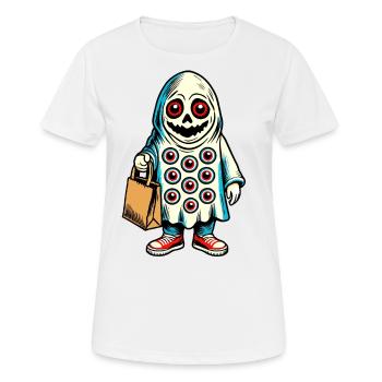 Gespenstische Party Trick Or Treat Streetwear - Frauen T-Shirt atmungsaktiv - Weiß - Vorne - AI Model Female 172 dark (172cm)
